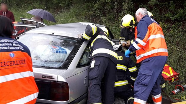 Pi tragick nehod dvou osobnch aut u Plas na Plzesku zemela star ena.