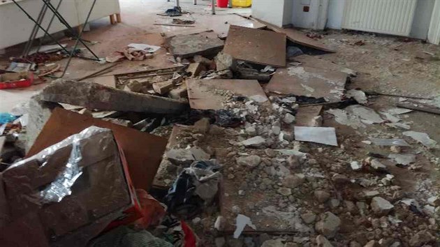 Souasn stav vily v enov u Novho Jina, kterou v lednu roku 2015 otsl vbuch.