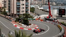 Max Verstappen z Red Bullu bhem tréninku na Velkou cenu Monaka.