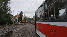 Tramvaje KT8 u zastávky Nádraí Braník