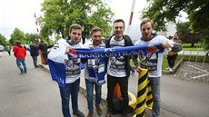 Fanouci Baníku Ostrava v Olomouci ped finálovým utkání domácího poháru MOL...