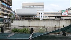 Základy stavby v centru msta, které u nkolik let hyzdí Ústí nad Labem.