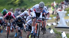 Mathieu Van der Poel v short tracku na SP horských kol v Novém Mst na Morav.