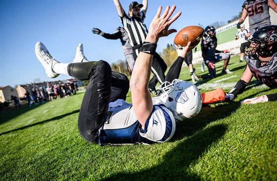 Momentka ze zápasu Vysoina Gladiators - Ostrava Steelers