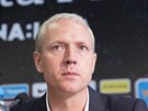 Nový trenér fotbalist Sparty Václav Jílek na tiskové konferenci na Letné.