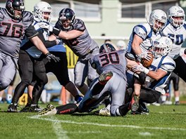 Momentka ze zpasu Vysoina Gladiators - Ostrava Steelers