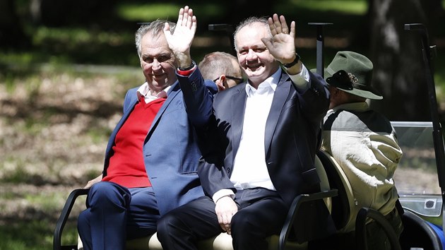 Zeman i Kiska byli pi poslednm spolenm setkn v dobr nlad. (30. kvtna 2019)