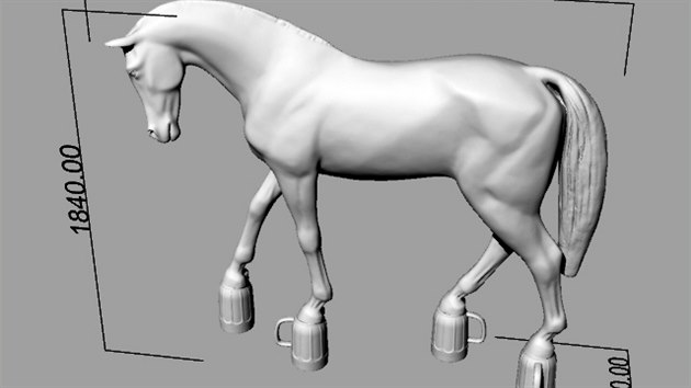 Model sochy koně stojící na půllitrech piva vytvořený pro Nerudovo náměstí v Žatci