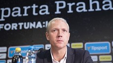 Nový trenér fotbalist Sparty Václav Jílek na tiskové konferenci na Letné.