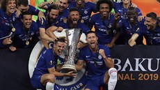 Fotbalisté Chelsea slaví triumf v Evropské lize.