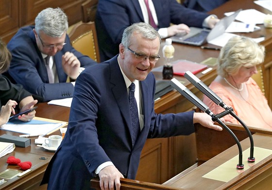 Miroslav Kalousek hovoří ne jednání Poslanecké sněmovny. (4. června 2019)