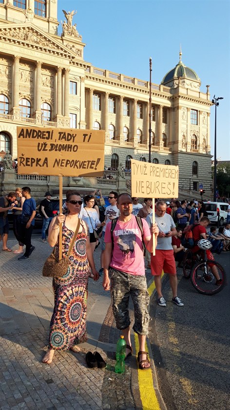 Demonstrace proti vlád Andreje Babie na Václavském námstí