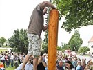 Ped zmkem Konice odhalili v sobotu gigantickou pilu (8. ervna 2019).