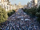 Úterní demonstrace iniciativy Milion chvilek pro demokracii na praském...