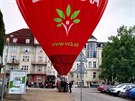 Balon p�ist�l v centru �esk�ch Bud�jovic.