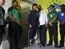 Brazilec Neymar o berlích po zranní kotníku v pátelském utkání proti Kataru.