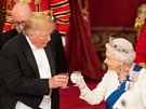 Banket v Buckinghamském paláci pi Trumpov návtv (4.ervna 2019)