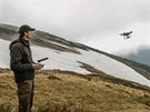 Správci KRNAP mili pomocí dronu vrstvu snhu na Map republiky na Studniní...