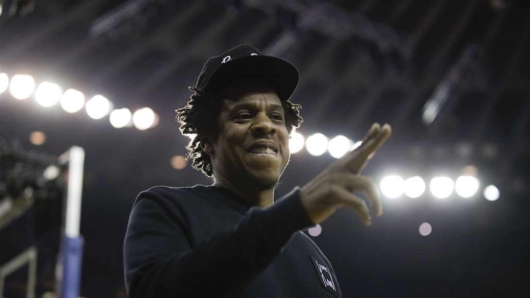 Jay-Z na zápasu NBA, 5. �ervna 2019