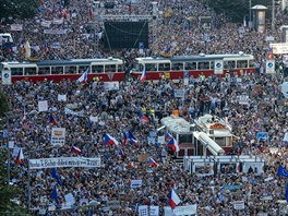 Úterní demonstrace iniciativy Milion chvilek pro demokracii na praském...