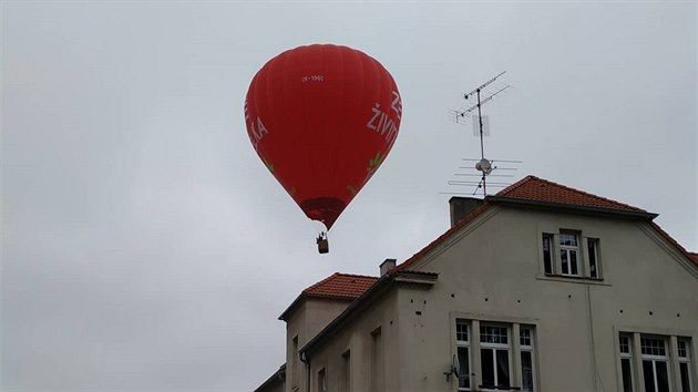 Balon pistl v centru eskch Budjovic.