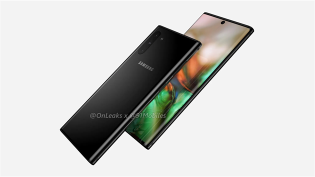 Samsung Galaxy Note 10 na fanoukovskch renderech