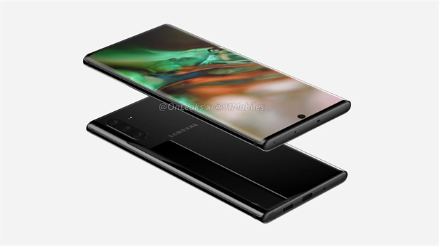 Samsung Galaxy Note 10 na fanoukovskch renderech