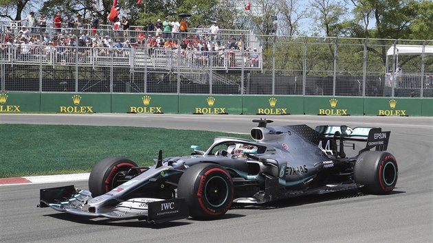 Lewis Hamilton v kvalifikaci Velk ceny Kanady formule 1 v Montrealu.