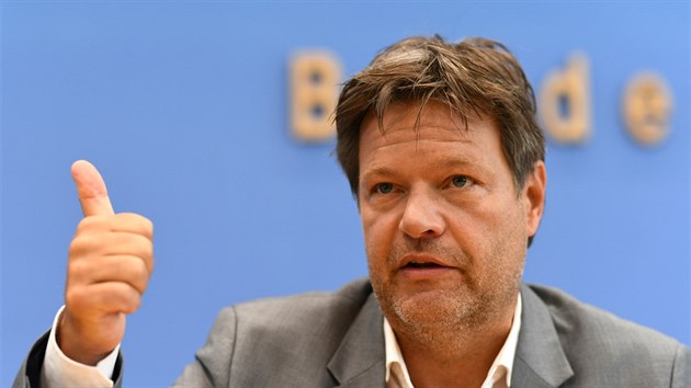 Lídr německých Zelených Robert Habeck v Berlíně po vyhlášení výsledků voleb do Evropského parlamentu (27. května 2019)