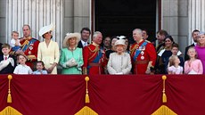 Královská rodina v Buckinghamském paláci (Trooping the Colour, Londýn, 8....