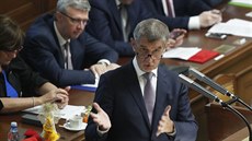 Premiér Andrej Babi se na schzi Snmovny vyjaduje k auditní zpráv Evropské...