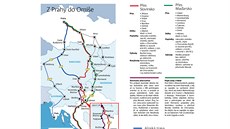 MAPA: Varianty cesty autem z eska do chorvatského Omie