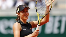 Radost Johanny Kontaové po postupu do semifinále Roland Garros.
