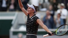 Radost Markéty Vondroušové po postupu do semifinále Roland Garros.