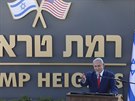 Izraelský premiér Benjamin Netanjahu na slavnostním zaloení nové osady v...