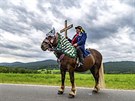 POU. Úastník tradiní pouti Bad Kötztingu do kostela svatého Mikuláe v...