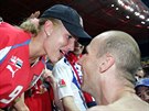 Jan Koller si jde pro pochvalu. Památné utkání esko - Nizozemsko na fotbalovém...