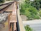 Kvli naruenmu mostu se zastavily vlaky na sti trati z Plzn do Klatov