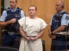 Obvinný Brenton Tarrant u soudu v Christchurch.