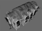 Pracovní zábr z 3D softwaru pro digitalizaci interiéru kostela