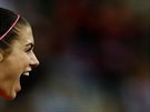 Alex Morganová (vlevo) a Megan Rapinoeová oslavují americký.