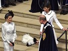 panlská královna Letizia, britský princ William a vévodkyn Kate (Windsor,...