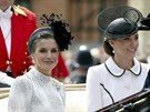 panlská královna Letizia a vévodkyn z Cambridge Kate (Windsor, 17. ervna...