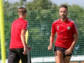 Tomáš Sivok na tréninku fotbalistů Českých Budějovic.
