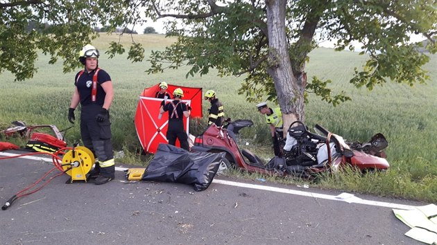 Tragick nehoda u obce Btov na Berounsku (12. ervna 2019)