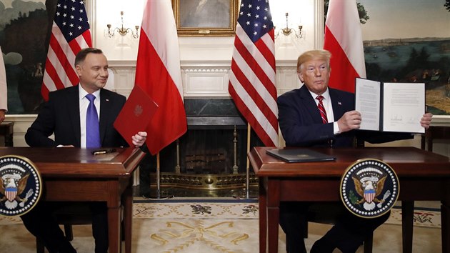 Americk prezident Trump a polsk prezident Duda v Blm dom. (12. ervna 2019) 