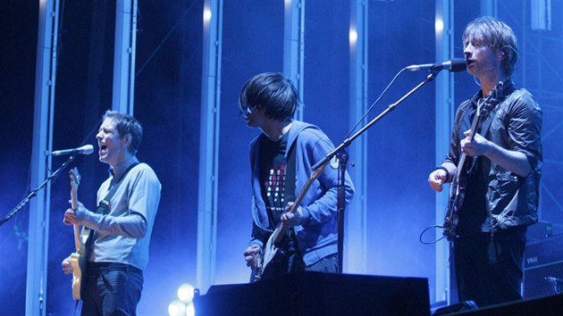 Britsk kapela Radiohead pi koncertu na praskm Vstaviti (23. srpna 2009)