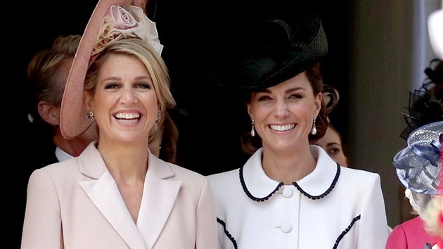 Nizozemská královna Máxima a vévodkyně z Cambridge Kate (Windsor, 17. června 2019)