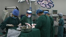 Lékai provádjí v ínském mst Hefel transplantaci ledviny (25. srpna 2018)