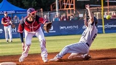 Momentka z utkání esko - Argentina na MS softbalist.